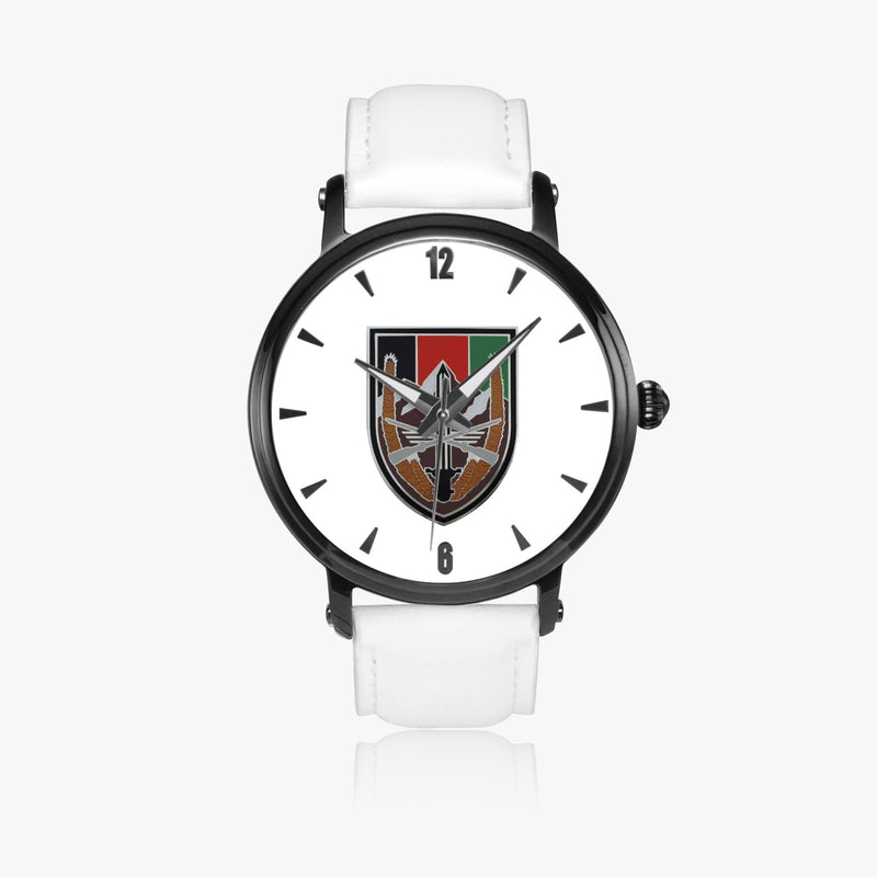 US Forces Afghanistan-46mm Automatic Watch with a White Leather Band