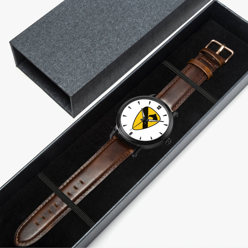 Watch Case with 1st Cavalry Division-46mm Automatic Watch (Brown Strap)