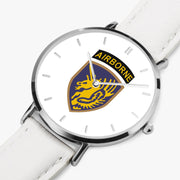 Perspective View - 13th Airborne Division Ultra Thin Watch (Brown Strap)