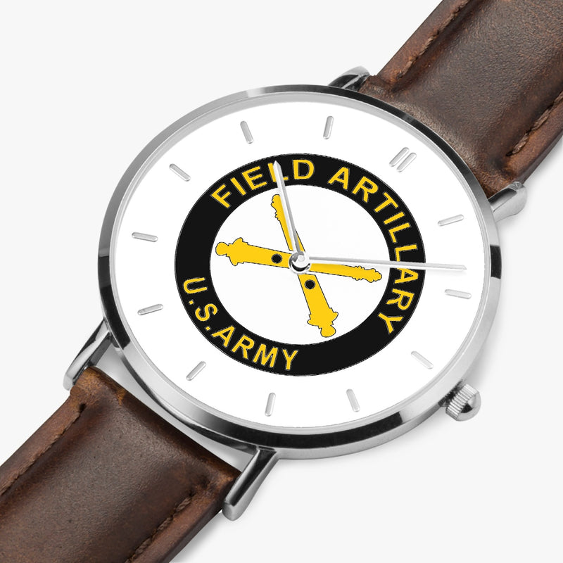 Perspective View - Field Artillery Ultra Thin Watch (Brown Strap)