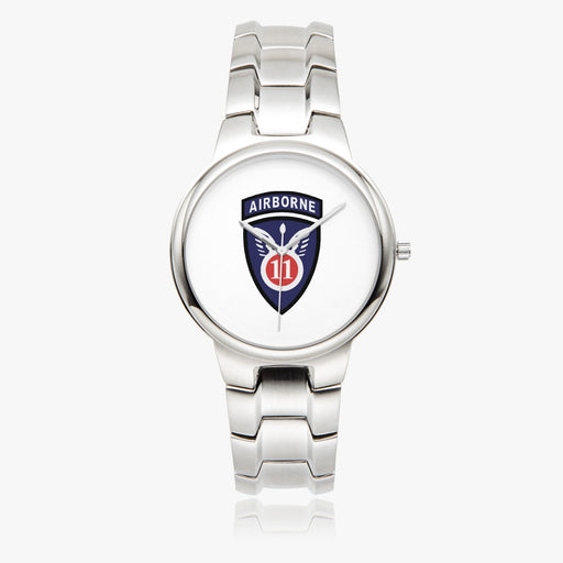 11th Airborne Division-Silver Stainless Steel Silver Quartz Watch