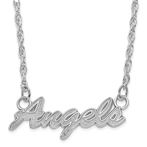 Sterling Silver MLB LogoArt Los Angeles Angels Script Necklace