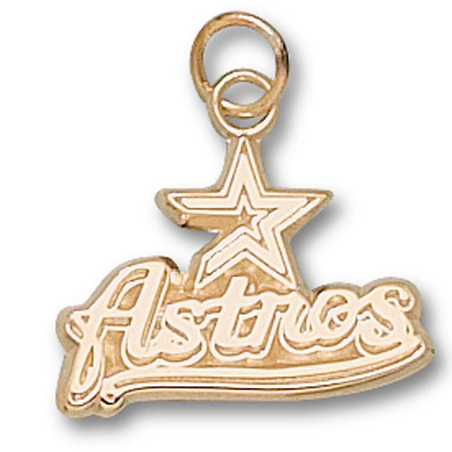 Houston Astros Star Logo 14 kt Gold Pendant