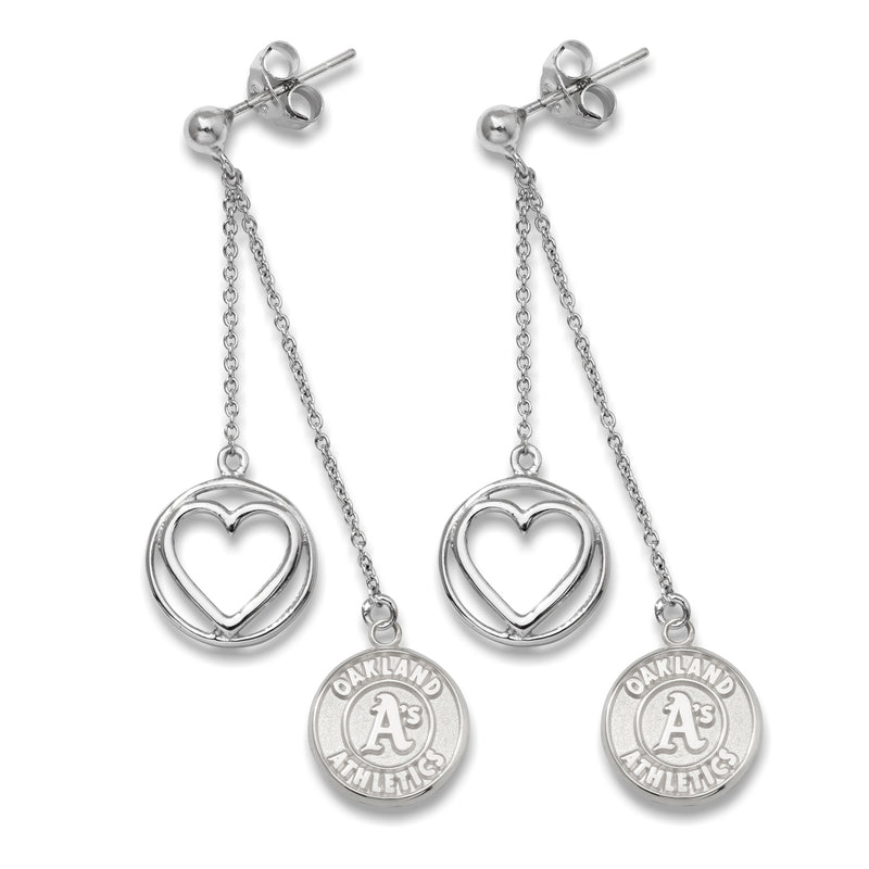 SSMLB LogoArt Oakland Athletics Beloved Heart Earrings