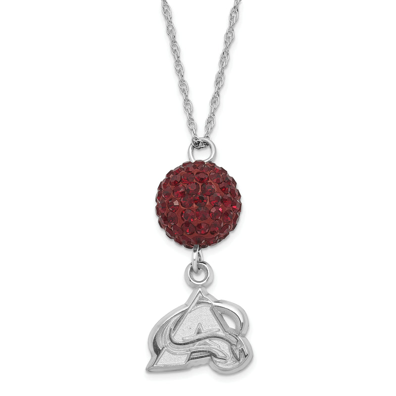 Sterling Silver NHL Colorado Avalanche Crystal Ovation Necklace