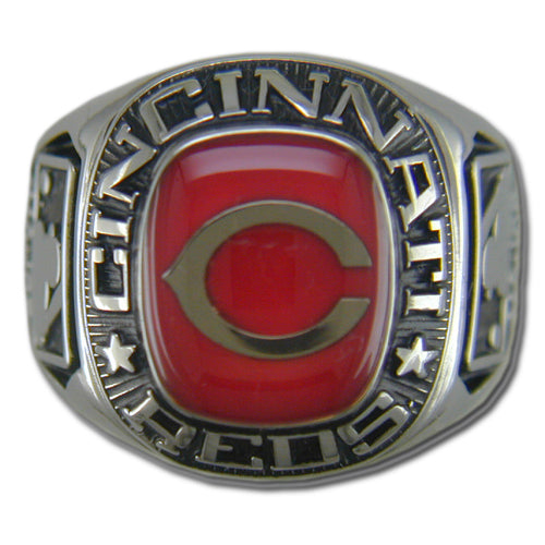 Cincinnati Reds Classic Silvertone Major League Baseball Ring
