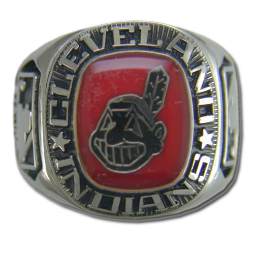 Cleveland Indians Classic Silvertone Major League Baseball Ring