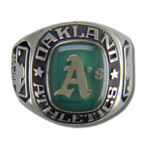Oakland Athletics Classic Silvertone Major League Baseball Ring