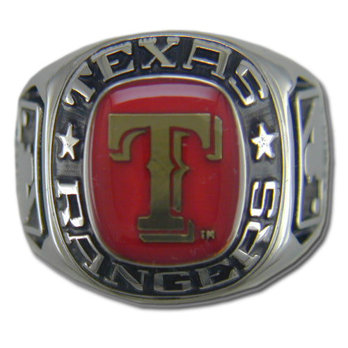 Texas Rangers Classic Silvertone Major League Baseball Ring