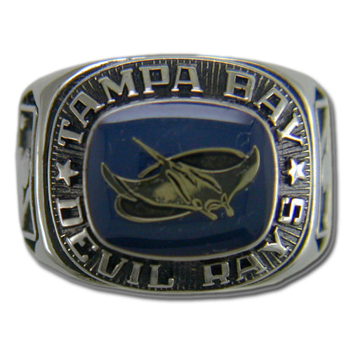Tampa Bay Rays Classic Silvertone Major League Baseball Ring