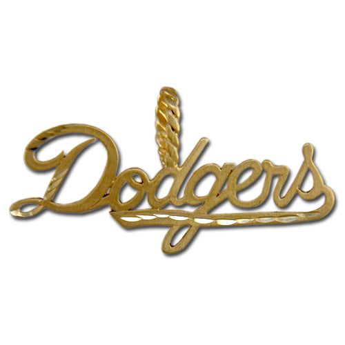 Los Angeles Dodgers Script DODGERS 14 kt Gold Pendant