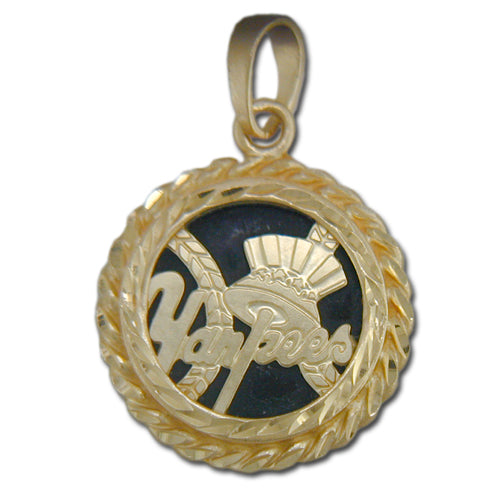 New York Yankees with HAT 14 kt Gold Pendant