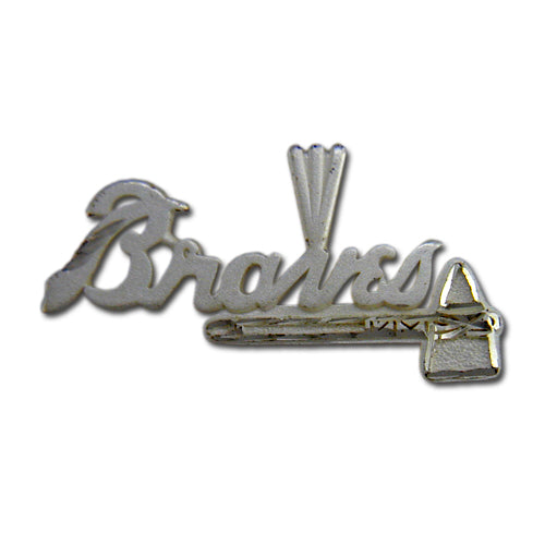 Atlanta Braves BRAVES with Tomahawk Silver Pendant
