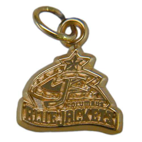 Columbus Blue Jackets Stick Logo 14 kt Gold Pendant