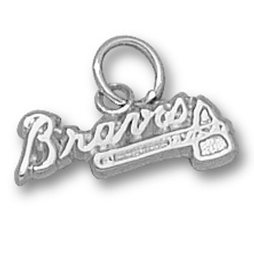 Atlanta Braves BRAVES with Tomahawk Silver Small Pendant