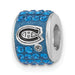 Sterling Silver NHL Montreal Canadiens Polished Blue Crystal Bead Charm