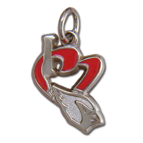 Arizona Cardinals I Heart Card Head w/Enamel