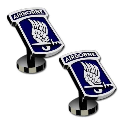 173rd Airborne Brigade Combat Team Sterling Silver Cufflinks with enamel