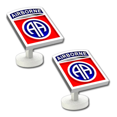 82nd Airborne Division Sterling Silver Cufflinks with enamel