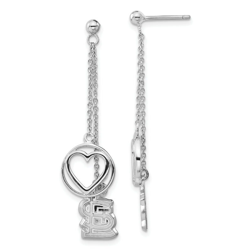 SSMLB St Louis Cardinals Beloved Heart Dangle Earrings