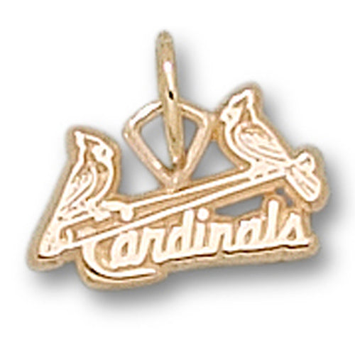 St Louis Cardinals 2 Birds Bat 14 kt Gold Pendant