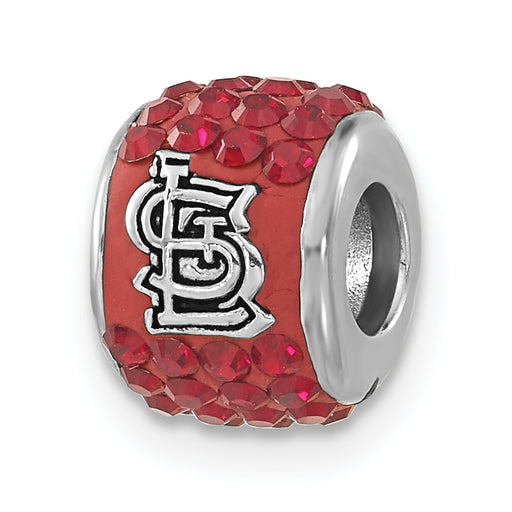 Sterling Silver MLB St. Louis Cardinals Red Crystal Bead