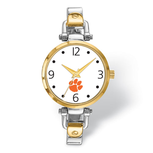 LogoArt Clemson University Elegant Ladies 2-tone Watch