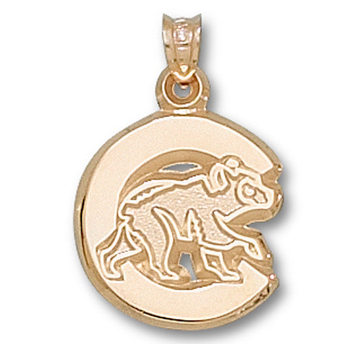 Chicago Cubs "C" with Bear 10 kt Gold Pendant