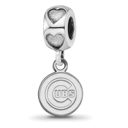 Sterling Silver Rhodium-plated LogoArt Chicago Cubs C Heart Bead