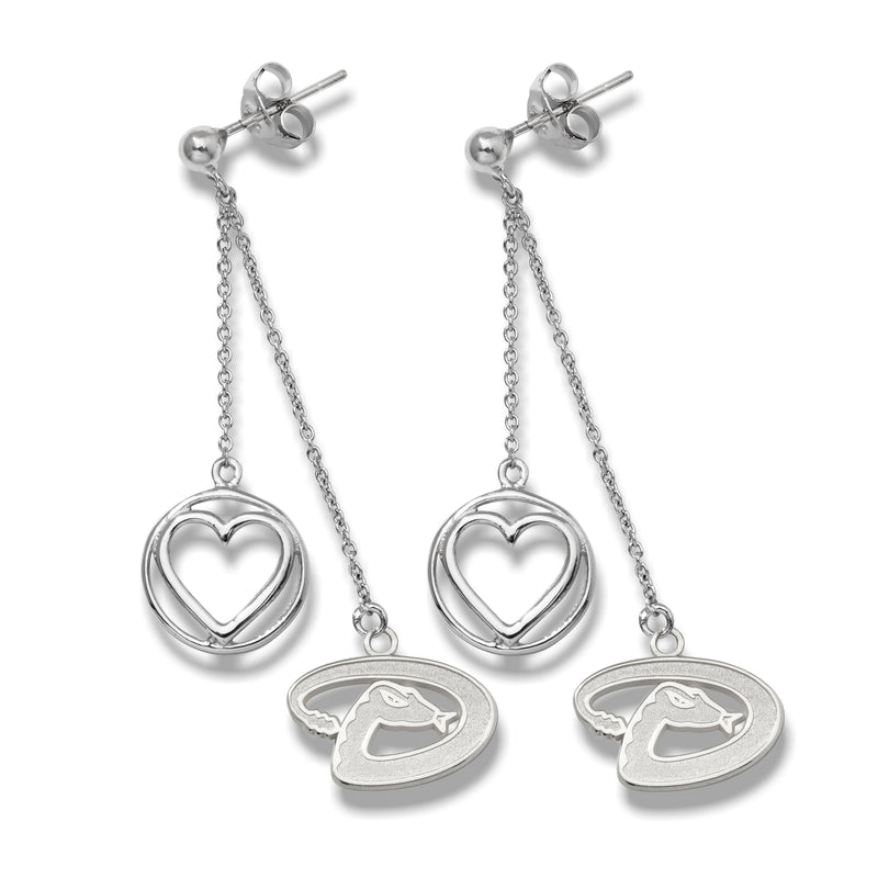 S/S ARIZONA DIAMONDBACKS D 3/8 BELOVED HEART EARRINGS