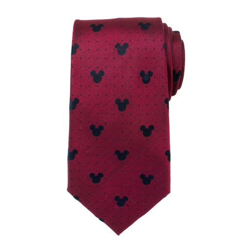 Mickey Mouse Red Pin Dot Men's Tie