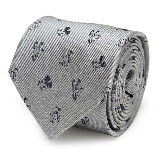 Mickey and Friends Gray Men's Tie