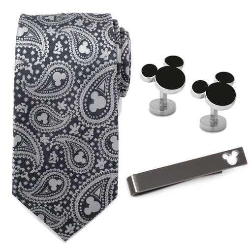 Mickey Mouse Gray Paisley Necktie Gift Set
