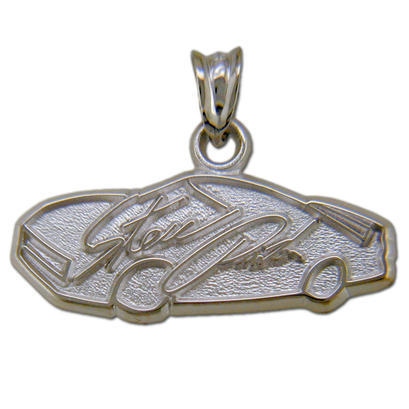 #1 NASCAR Driver Steve Park Signature Car Sterling Silver Pendant