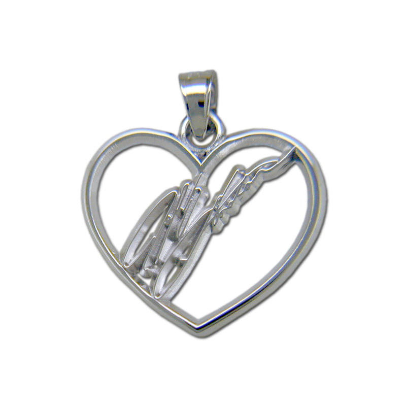 #24 NASCAR Driver Jeff Gordon Signature Heart Silver Pendant