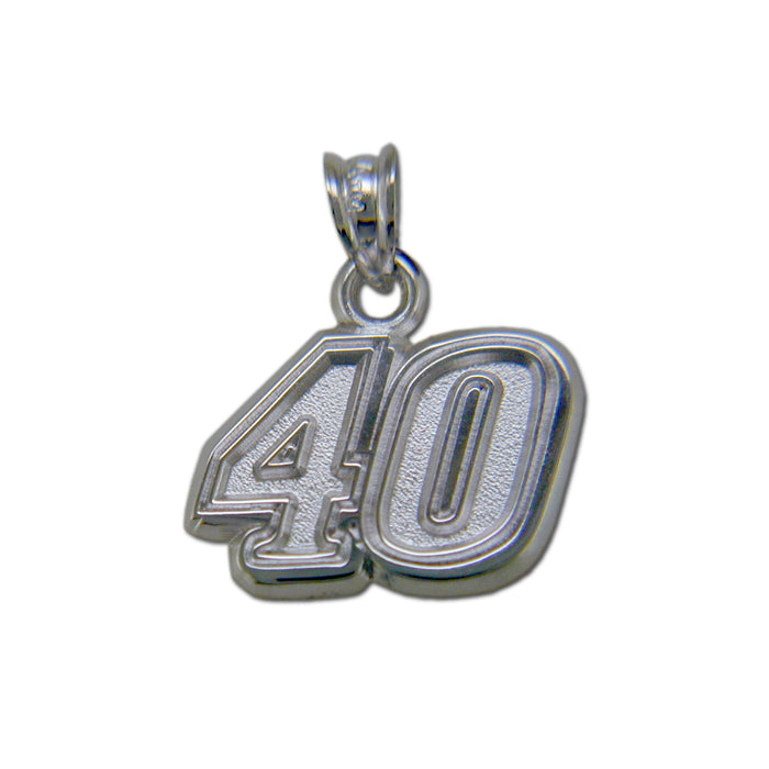 #40 NASCAR Driver Sterling Silver Medium Pendant