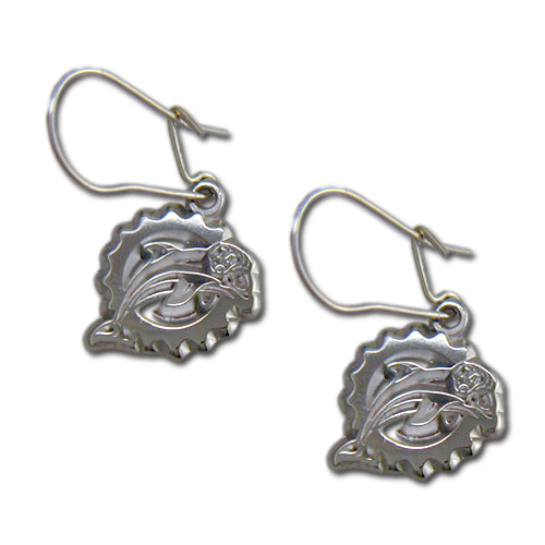 Miami Dolphins Logo Pierced Earrings