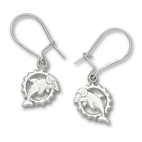 Miami Dolphins Logo Pierced Earrings