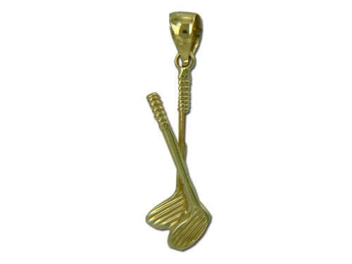 Golf Clubs 14 kt Gold Pendant