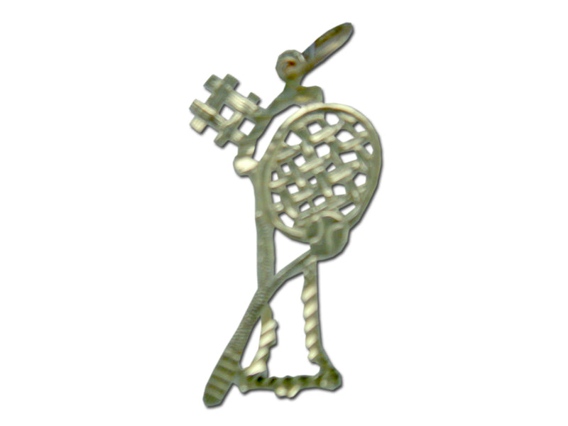 No 1 Tennis Racket 14 kt Gold Pendant