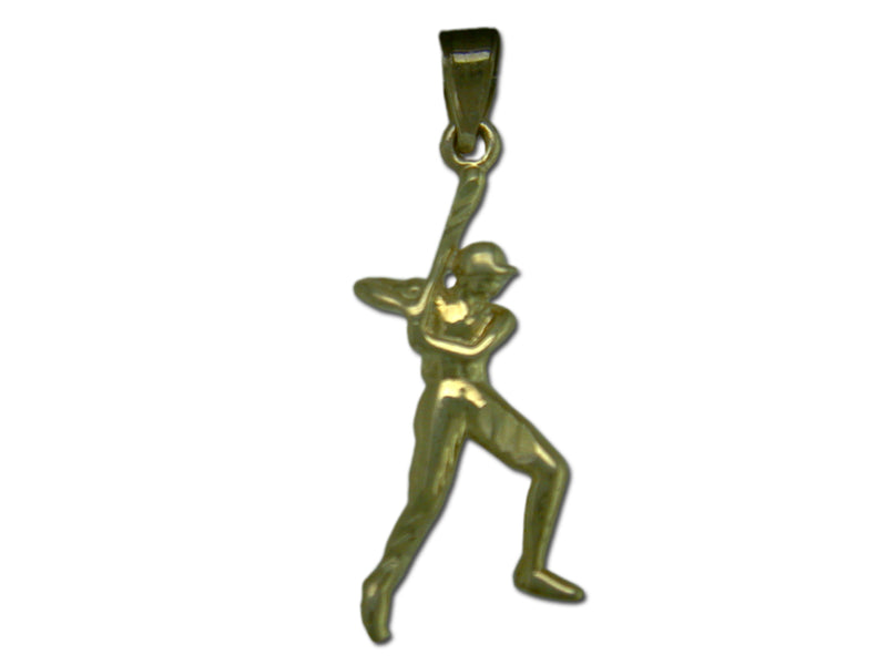 Baseball Batter in Stance 14 kt Gold Pendant