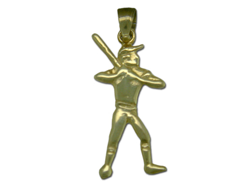 Baseball Batter 14 kt Gold Small Pendant