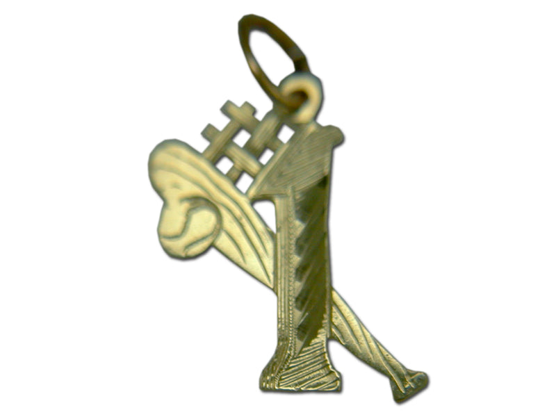 No. 1 Tennis 14 kt Gold Pendant
