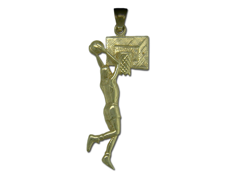 Basketball Player Dunking 14 kt Gold Pendant