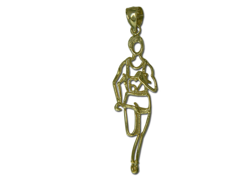 Runner in Silhouette 14 kt Gold Pendant