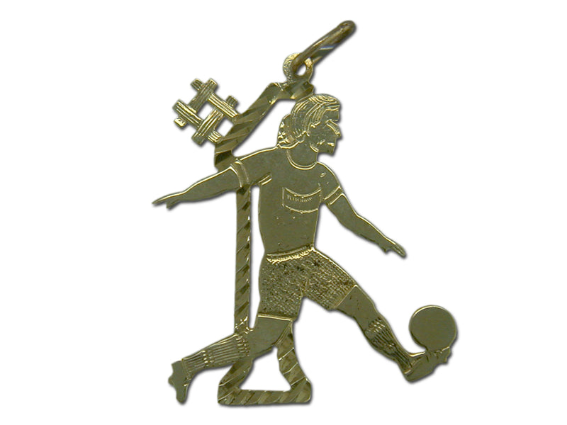 No 1 Soccer Player 14 kt Gold Pendant