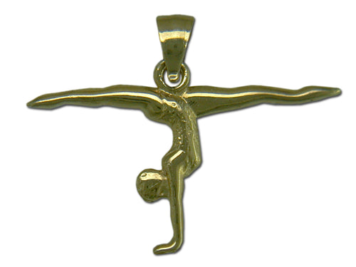 Gymnast In Split 14 kt Gold Pendant