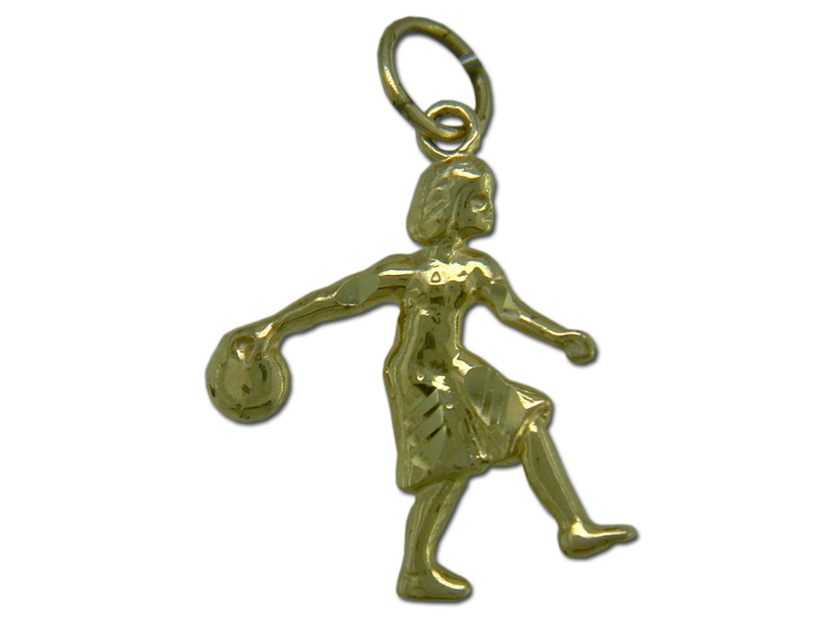 Women Bowler 14 kt gold Small Pendant