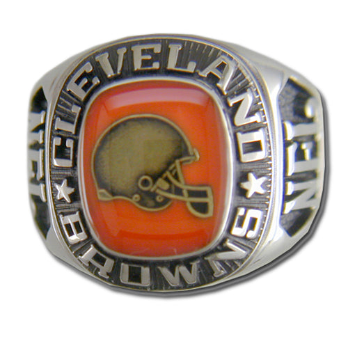 Cleveland Browns Large Classic Silvertone NFL Ring