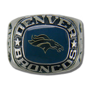 Denver Broncos Large Classic Silvertone NFL Ring